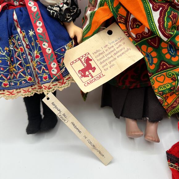 Lot 3 Intl Folk Dolls Czech Kroj Middle Eastern Swazi Carousel Vintage - Picture 7 of 13